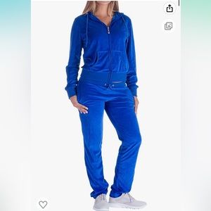 Women’s Blue Velour Tracksuit Size Small